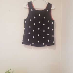 Anthropologie Odille Linen Polka Dot Beaded Top